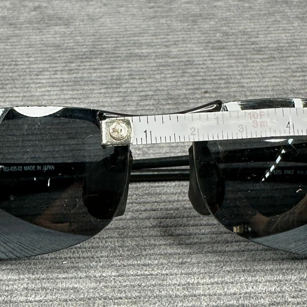 Maui Jim MJ-405-02 Y2K Black Polarized Rimless Sport Sunglasses Made in Japan
